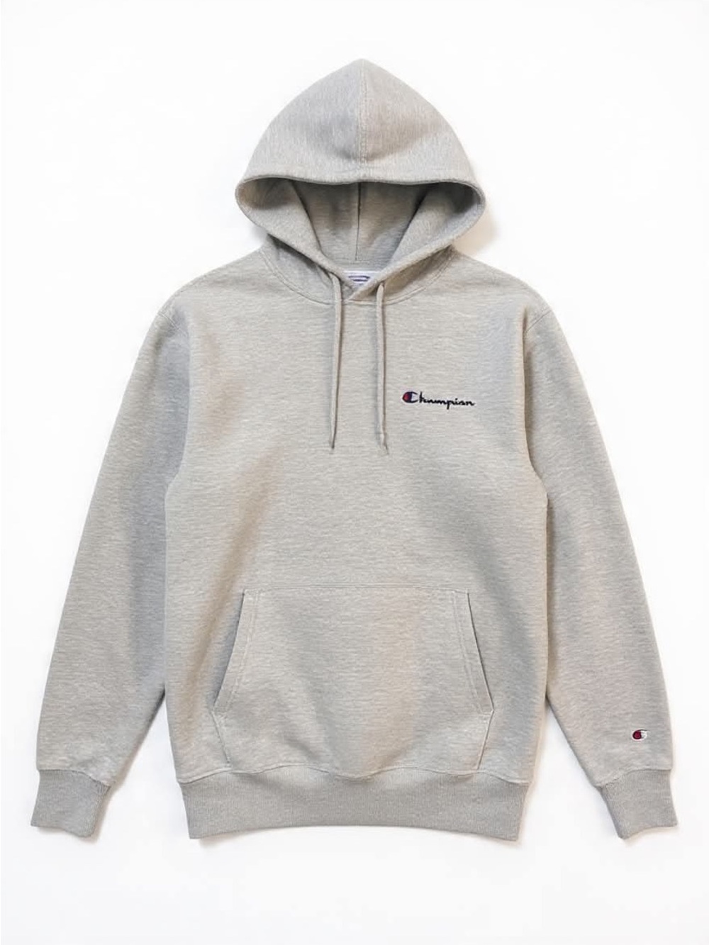 Champion Light Gray Pullover Hoodie with Script Logo boy size 8